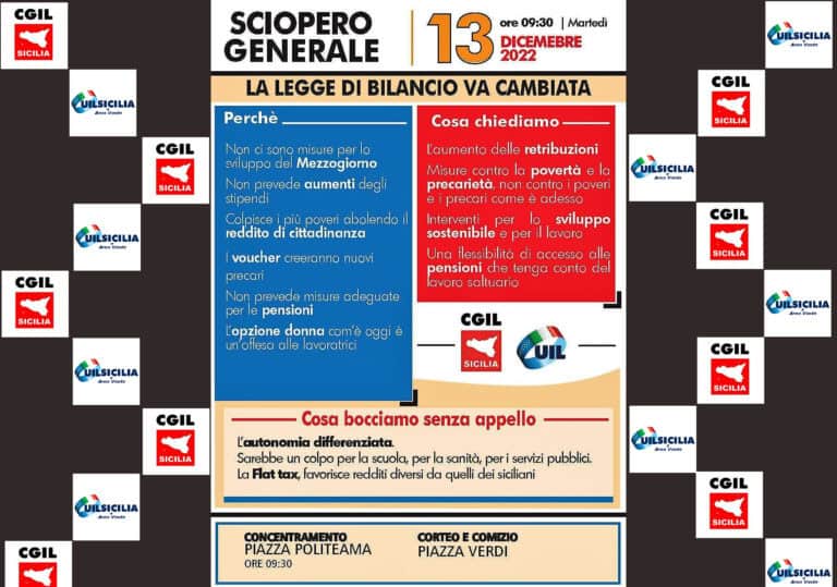13 dicembre sciopero generale
